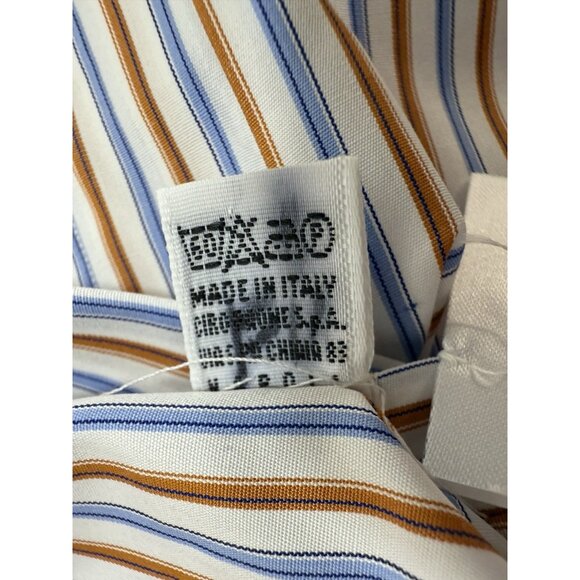 Kiton Napoli Mens Dress Shirt Long Sleeve Designer Size 15.5/39 Striped Italy - Picture 8 of 14